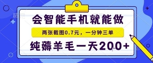 手机项目，二十秒一单，纯薅羊毛一天2张+做就有【揭秘】-小鹏项目网