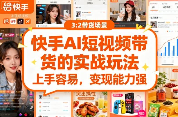 快手ai短视频带货的实战玩法，上手容易，变现能力强-小鹏项目网