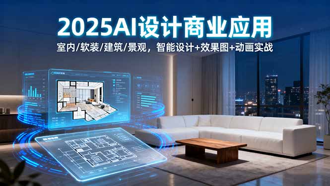 2025AI设计商业应用：室内/软装/建筑/景观，智能设计+效果图+动画实战-小鹏项目网