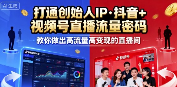 25年直播9-10两期线下课，打通创始人IP，抖音+视频号直播流量密码，教你做出高流量高变现的直播间-小鹏项目网
