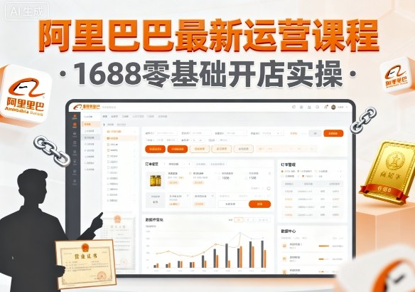 阿里巴巴最新运营课程，1688零基础开店实操-小鹏项目网