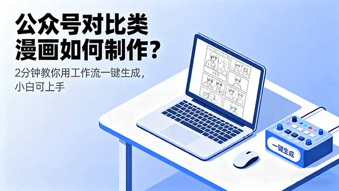 公众号对比类漫画如何制作？2分钟教你用工作流一键生成，小白可上手-小鹏项目网