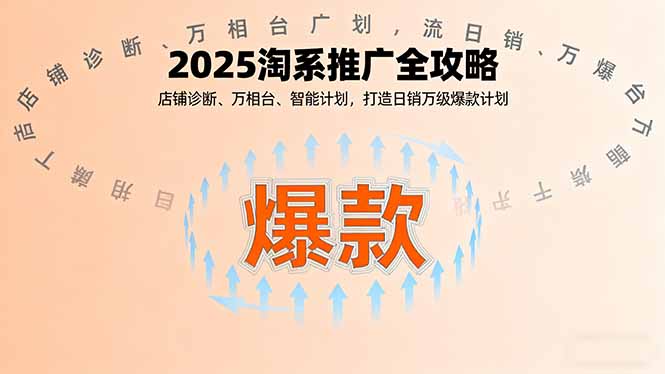 2025淘系推广全攻略，店铺诊断、万相台、智能计划，打造日销万级爆款计划-小鹏项目网