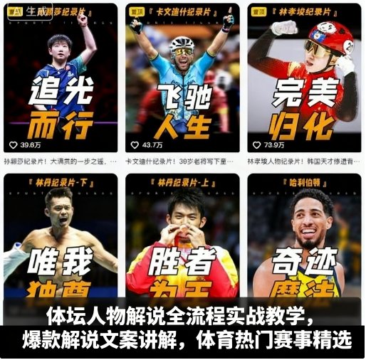 体坛人物解说全流程实战教学，爆款解说文案讲解，体育热门赛事精选-小鹏项目网