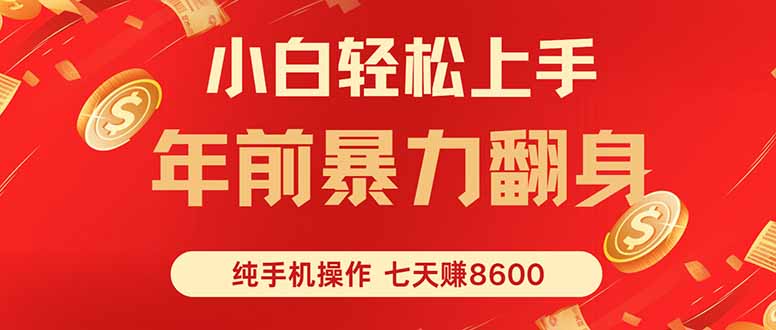 七天狂赚8600，小白纯手机操作，日入1000+-小鹏项目网