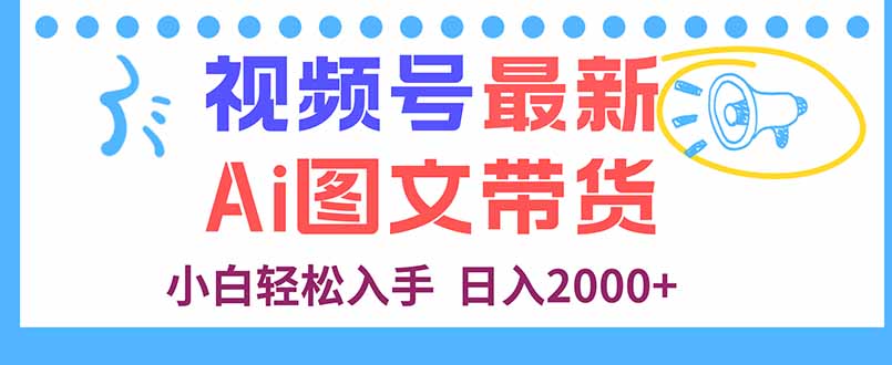 视频号最新AI图文带货，每天几分钟，小白轻松入手，日入2000+-小鹏项目网