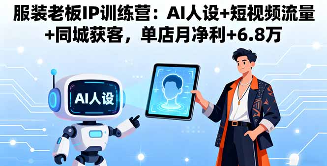 服装老板IP训练营：AI人设+短视频流量+同城获客，单店月净利+6.8万-小鹏项目网