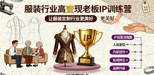 服装行业高变现老板IP训练营，让服装定制行业更美好-小鹏项目网