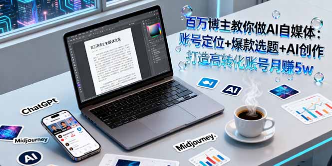 百万博主教你做AI自媒体：账号定位+爆款选题+AI创作 打造高转化账号月赚5w-小鹏项目网