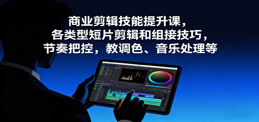 商业剪辑技能提升课，各类型短片剪辑和组接技巧，节奏把控，教调色、音乐处理等-小鹏项目网