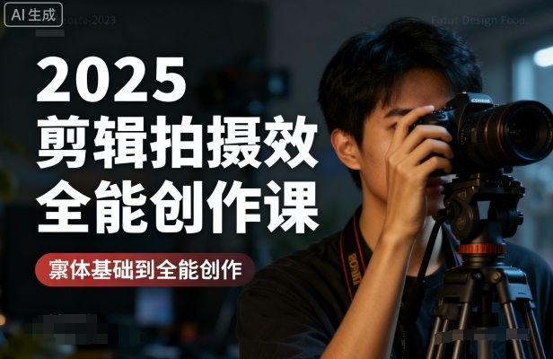 2025剪辑拍摄特效全能创作课，零基础到全能创作-小鹏项目网
