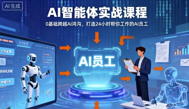 Ai智能体实战课程，0基础跨越Ai鸿沟，打造24小时帮你工作的Ai员工，打破常规，以实战定义Ai-小鹏项目网