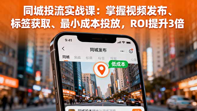 同城投流实战课：掌握视频发布、标签获取、最小成本投放，ROI提升3倍-小鹏项目网