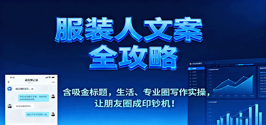 服装人文案全攻略，含吸金标题，生活、专业圈写作实操，让朋友圈成印钞机！-小鹏项目网