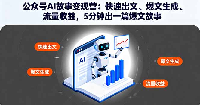 公众号AI故事变现营：快速出文、爆文生成、流量收益，5分钟出一篇爆文故事-小鹏项目网