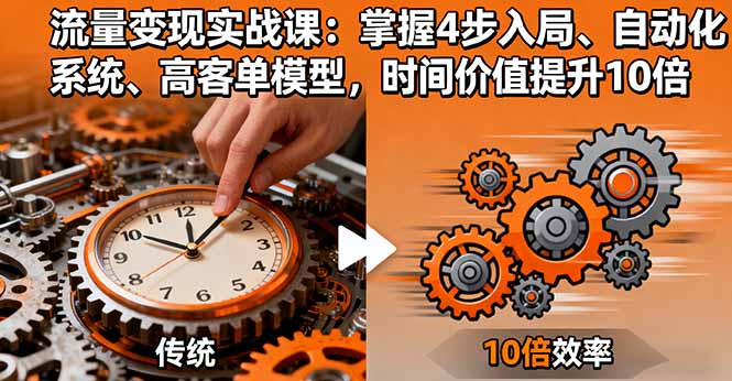 流量变现实战课：掌握4步入局、自动化系统、高客单模型，时间价值提升10倍-小鹏项目网