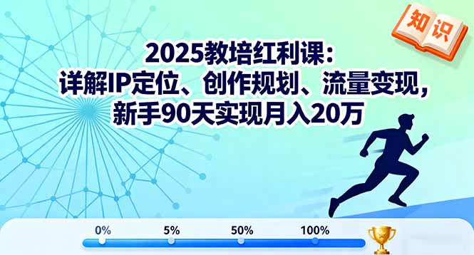 2025教培红利课：详解IP定位、创作规划、流量变现，新手90天实现月入20万-小鹏项目网
