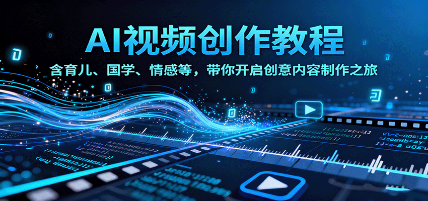 AI视频创富课，含育儿、国学、情感等，带你开启创意内容制作之旅-小鹏项目网