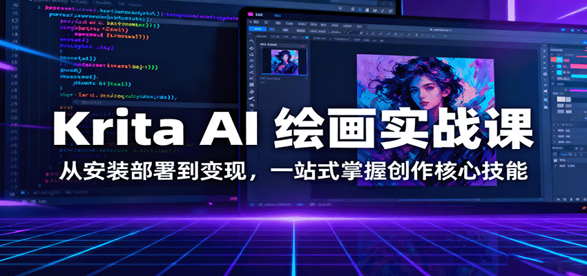 Krita AI 绘画实战课：从安装部署到变现，一站式掌握创作核心技能-小鹏项目网