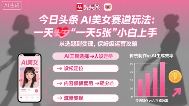 今日头条AI美女赛道玩法，一天轻松5张，小白轻松上手-小鹏项目网