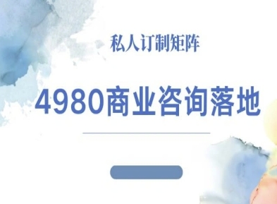 4980商业咨询师落地课程-ip运营高客单教程-小鹏项目网