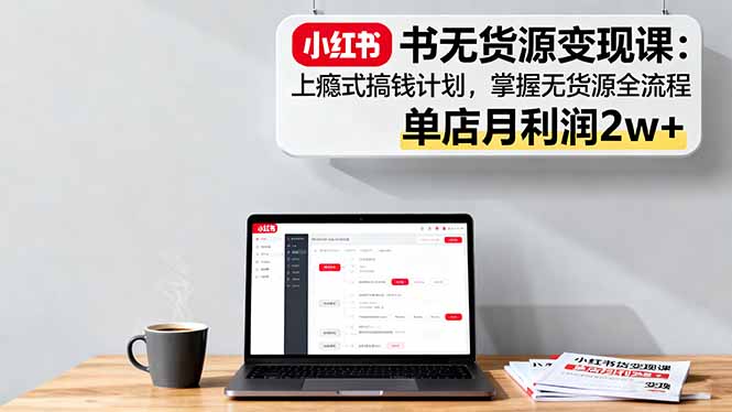 小红书无货源变现课：上瘾式搞钱计划，掌握无货源全流程，单店月利润2w+-小鹏项目网