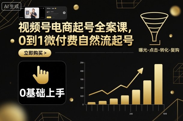 视频号电商起号全案课，0到1微付费自然流起号-小鹏项目网