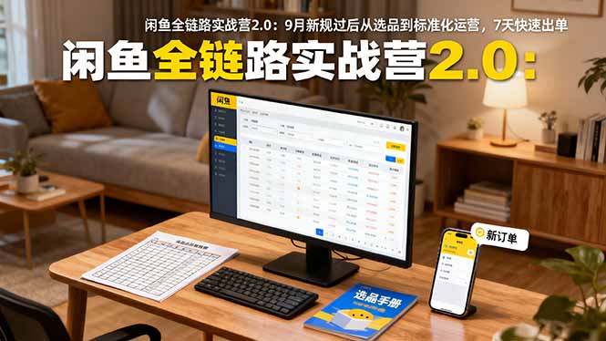 闲鱼全链路实战营2.0：9月新规过后从选品到标准化运营，7天快速出单-小鹏项目网