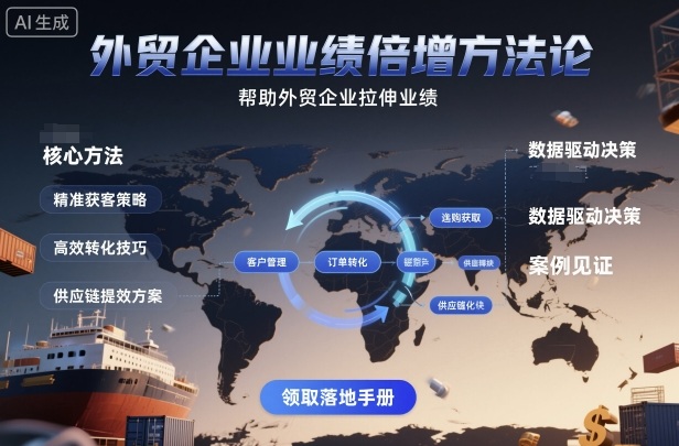 外贸企业业绩倍增方法论，帮助外贸企业拉伸业绩-小鹏项目网