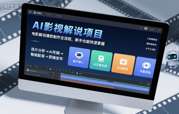AI影视解说项目，电影解说爆款制作全流程，新手也能快速掌握-小鹏项目网