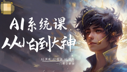 AI系统课程，从小白到大神系统学AI，AI声音-AI绘画-AI视频一门课全掌握-小鹏项目网