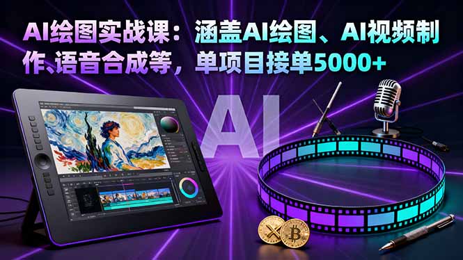 AI绘图实战课：涵盖AI绘图、AI视频制作、语音合成等，单项目接单5000+-小鹏项目网