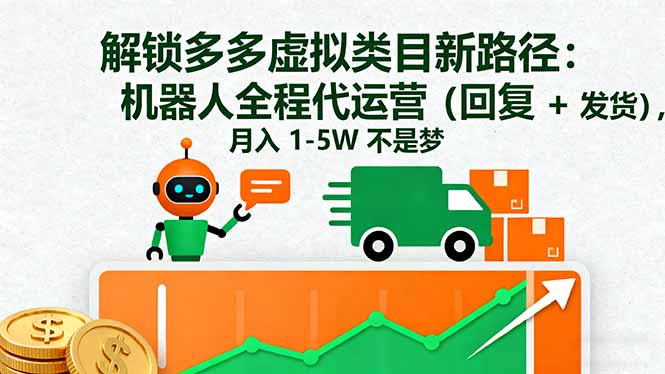 解锁多多虚拟类目新路径：机器人全程代运营(回复 + 发货-小鹏项目网