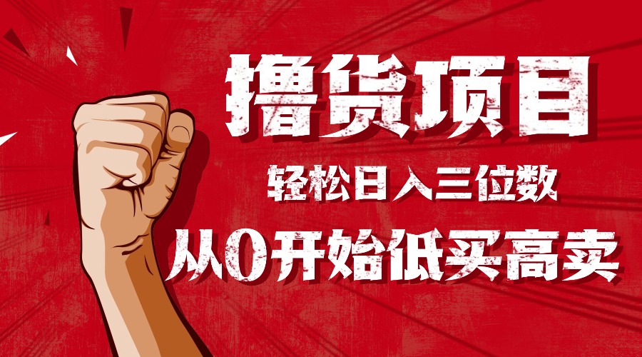 手把手教你撸货，从0开始低买高卖，小白轻松实现日入三位数!!!-小鹏项目网