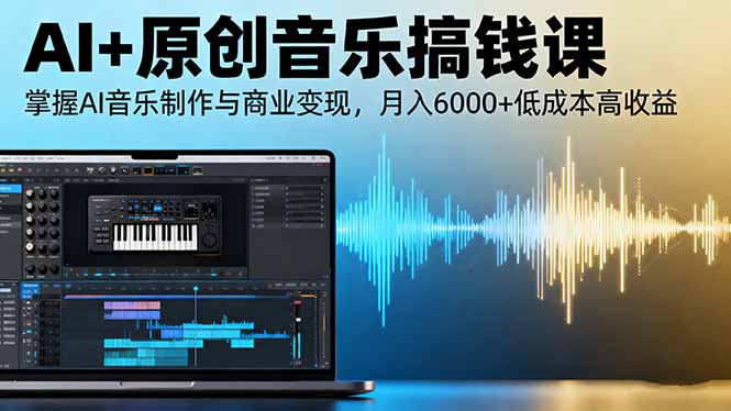 AI+原创音乐搞钱课：掌握AI音乐制作与商业变现，月入6000+低成本高收益-小鹏项目网