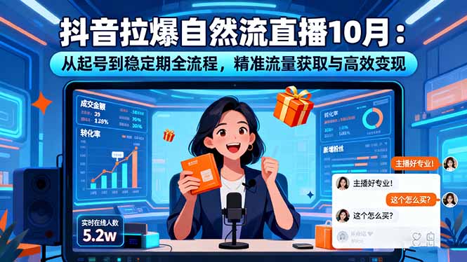 抖音拉爆自然流直播10月：从起号到稳定期全流程，精准流量获取与高效变现-小鹏项目网