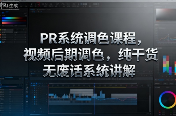 PR系统调色课程，视频后期调色，纯干货无废话系统讲解-小鹏项目网
