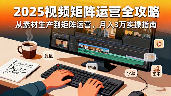 2025短视频矩阵运营全攻略：从素材生产到矩阵运营，月入3万实操指南-小鹏项目网