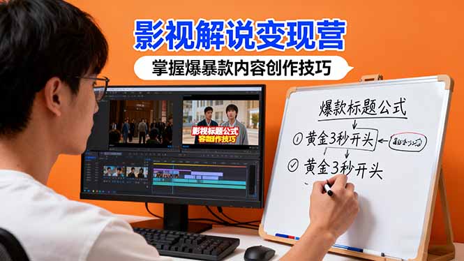 影视解说变现营：通过30+实战案例爆款内容创作技巧，掌握影视解说盈利密码-小鹏项目网