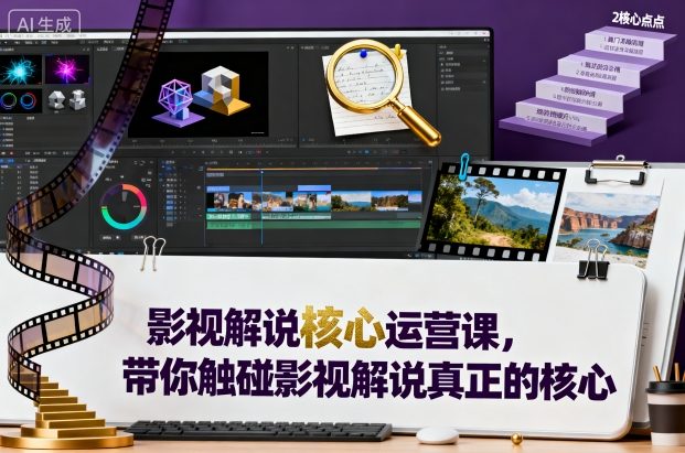 影视解说核心运营课，带你触碰影视解说真正的核心-小鹏项目网