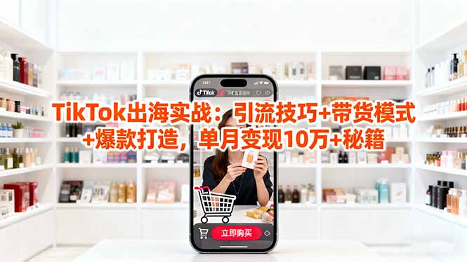 「TikTok出海实战」引流技巧+带货模式+爆款打造，单月变现10万+秘籍-小鹏项目网