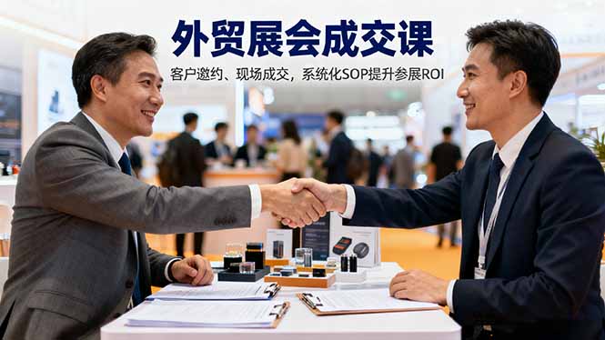外贸展会成交课，含目标制定、客户邀约、现场成交，系统化SOP提升参展ROI-小鹏项目网