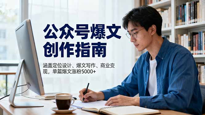 公众号爆文创作指南，涵盖定位设计+爆文写作+商业变现，单篇爆文涨粉5000+-小鹏项目网