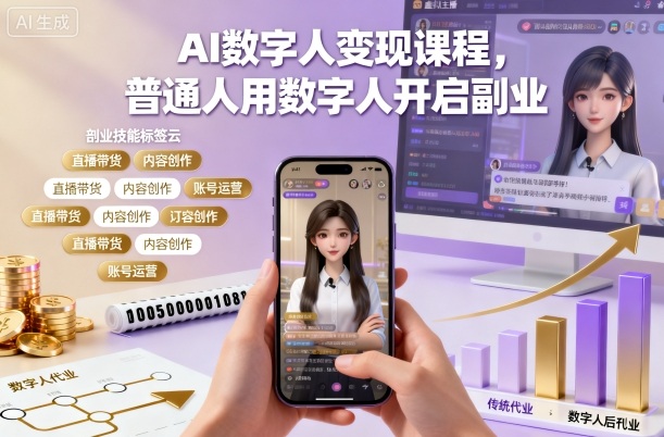 AI数字人变现课程，普通人用数字人开启副业-小鹏项目网