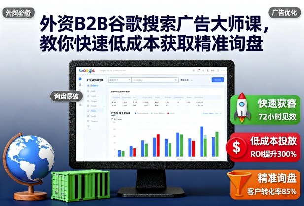 外资B2B谷歌搜索广告大师课，教你快速低成本获取精准询盘-小鹏项目网