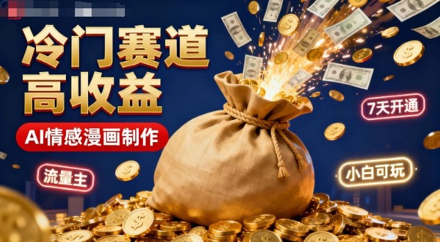 公众号冷门赛道，用AI做情感漫画，7天开通流量主，操作简单，小白可玩-小鹏项目网