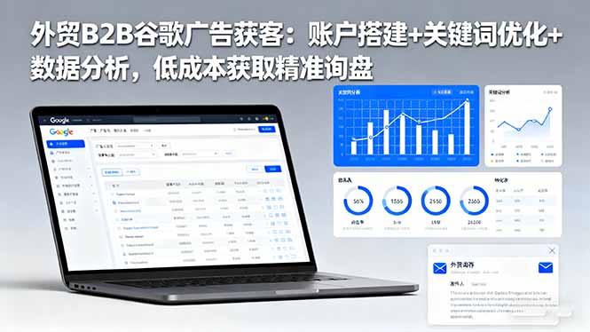 外贸B2B 谷歌广告获客：账户搭建+关键词优化+数据分析 低成本获取精准询盘-小鹏项目网