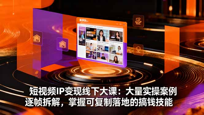 短视频IP变现线下大课：大量实操案例逐帧拆解，掌握可复制落地的搞钱技能-小鹏项目网