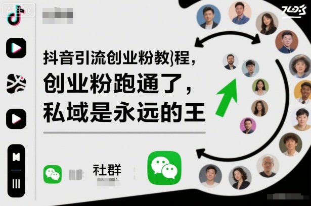 抖音引流创业粉教程，创业粉终于跑通了，私域是永远的王-小鹏项目网