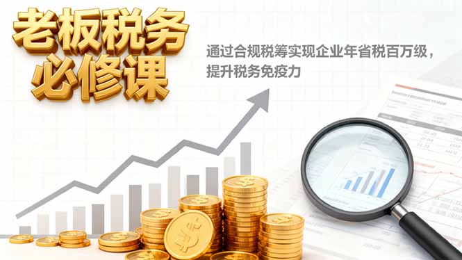 老板税务必修课，通过合规税筹实现企业年省税百万级，提升税务免疫力-小鹏项目网